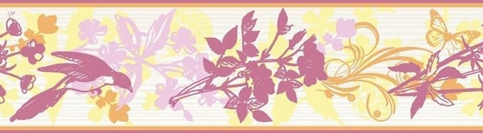 Bloemen vogel behangrand 1425-35