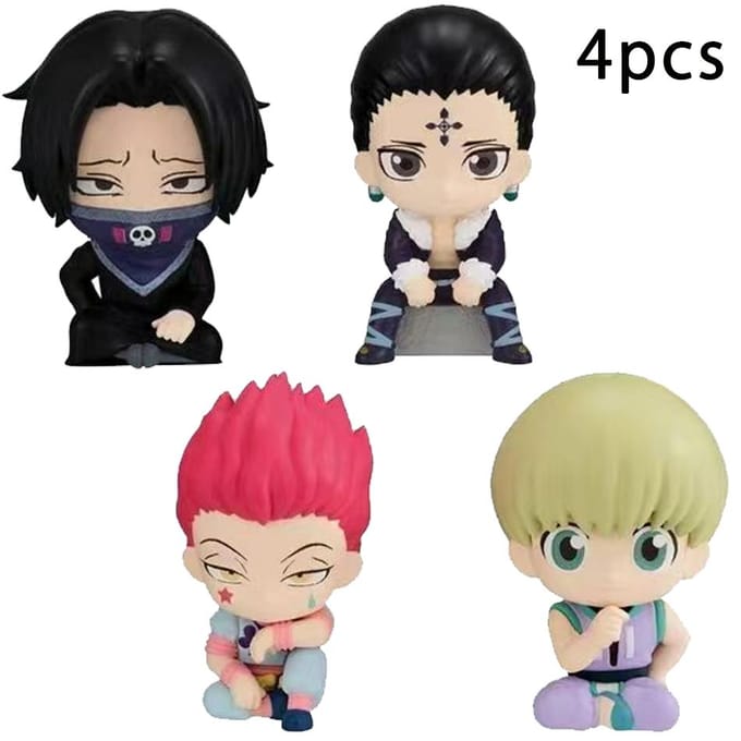 Aixlan GON FREECSS Ensemble de 4/8 Pièces Version Q HUNTER X HUNTER Figurine d'Action en PVC Anime Cadeau de Noël Statue de Collection beige