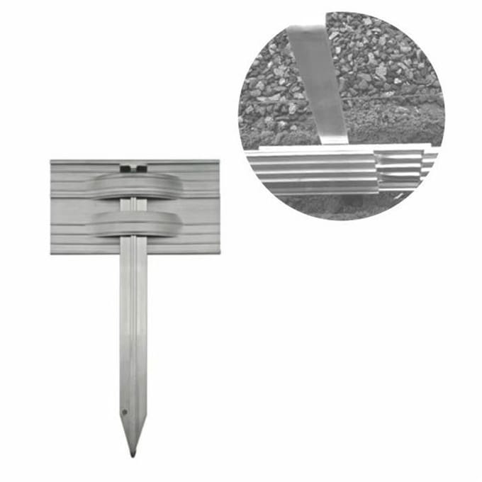 Set Erdankers Aluminium pour Bordures Pelouse Ultra Résistants | Ancrages Sol gris