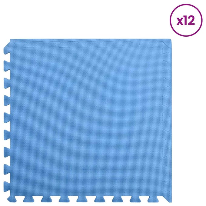 vidaXL - Zwemgrondmat - 12 - st - Blauw - 4,32 - ㎡ - EVA - Schuim