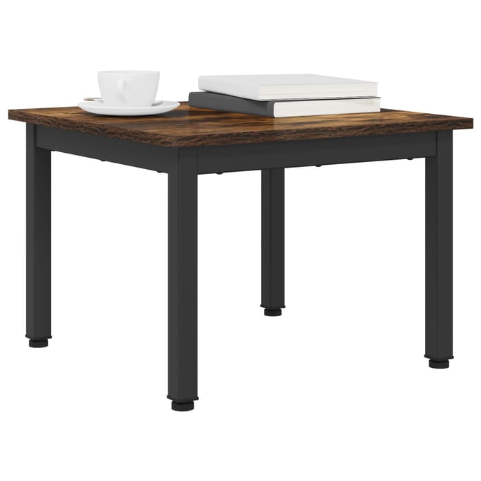 vidaXL - Salontafel - Rook - Eik - 50 - x - 50 - x - 36 - cm - Bewerkt - hout
