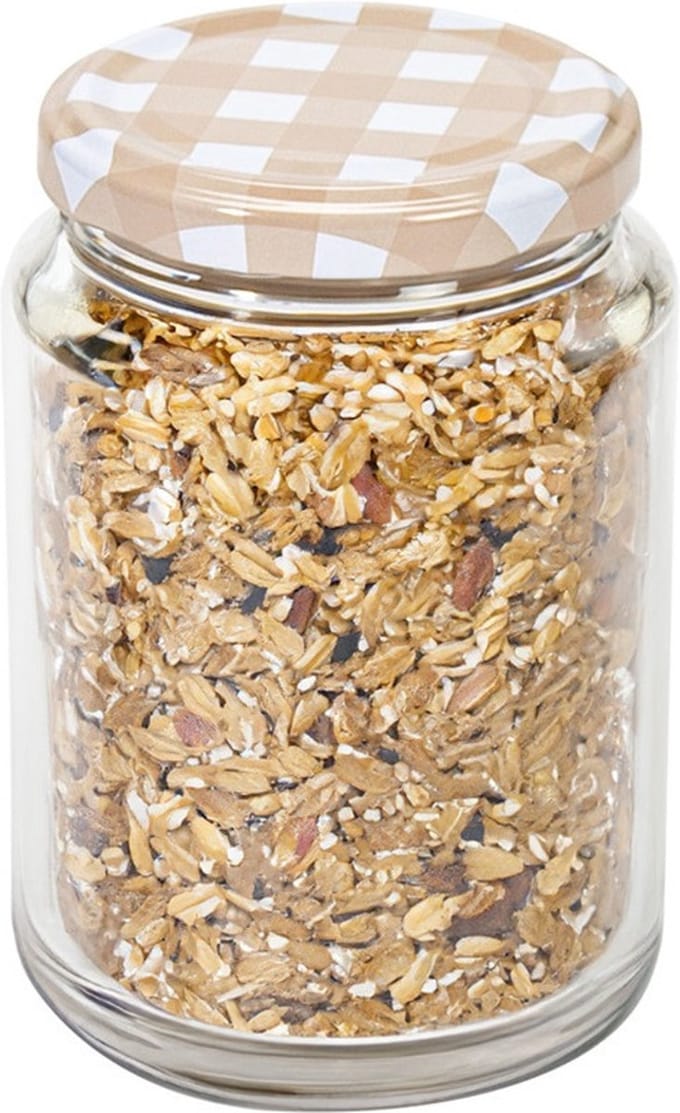 Hega Hogar Weckpot/voorraadpot Classico - 500 ml - kunststof - draaideksel - beige - D7 x H11 cm