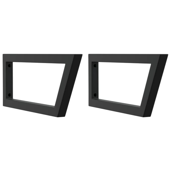 vidaXL - Wandbeugels - voor - wasbak - 2 - st - trapezium - staal - zwart