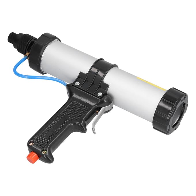 Pistolet à calfeutrer pneumatique professionnel avec régulateur de pression d'air white