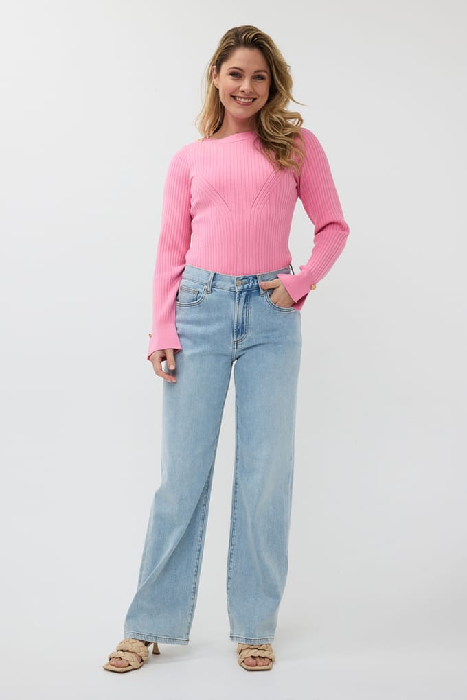 EsQualo Sweater Rib Basic Knit Rose Taglia: S | Maglie a manica lunga Outlet | Donna | Rosa