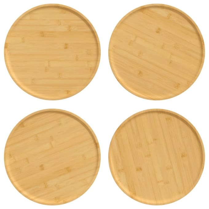vidaXL - Pizzaborden - 4 - st - Ø32x1,5 - cm - bamboe