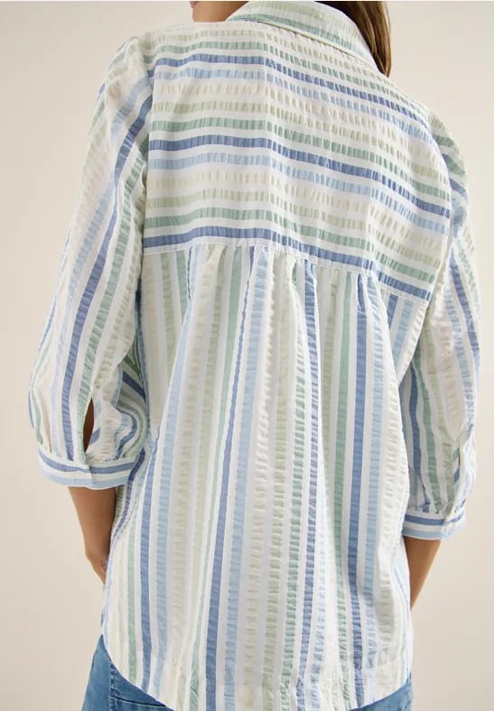 Seersucker overhemd blouse