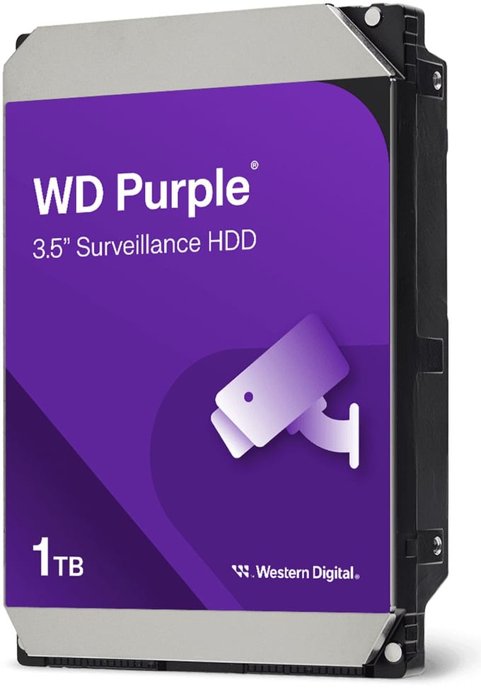Western Digital Purple interne harde schijf 1 TB 5400 RPM 64 MB 3.5" SATA III