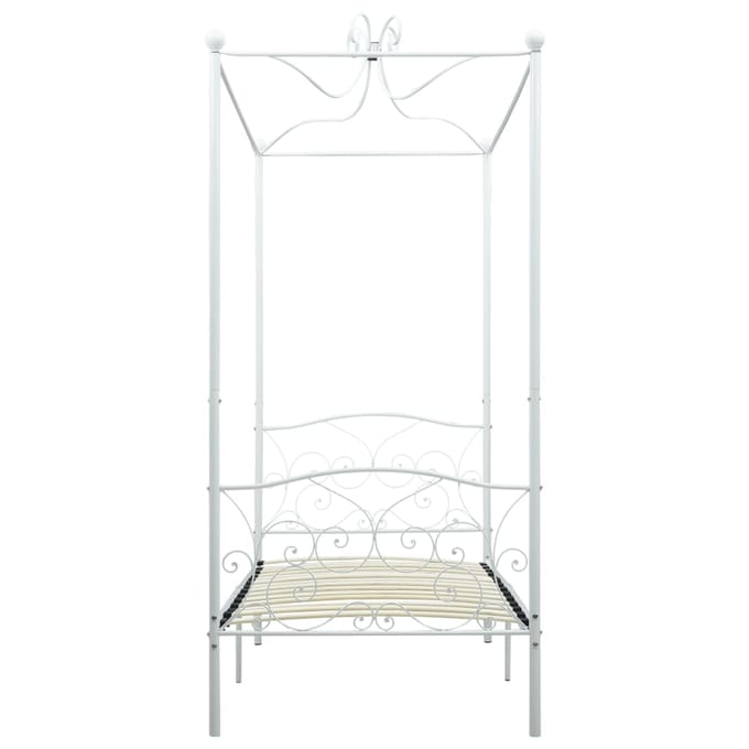 vidaXL - Hemelbedframe - metaal - wit - 100x200 - cm