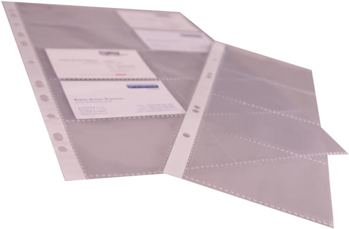 proOFFICE visitekaartjeshoezen A4, transparant PP-folie, 11-gaats perforatie