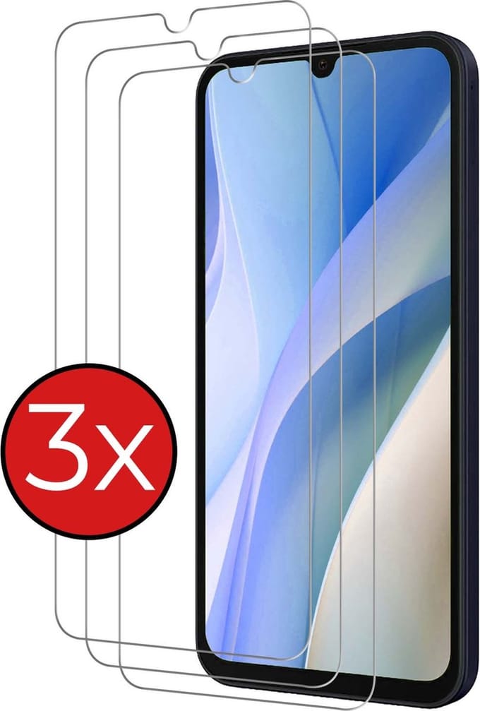 Screenprotector - 3 Stuks - Geschikt voor Samsung Galaxy A15 - Extra Sterk - Beschermglas - Gehard Glas - Tempered Glass - Screen Protector