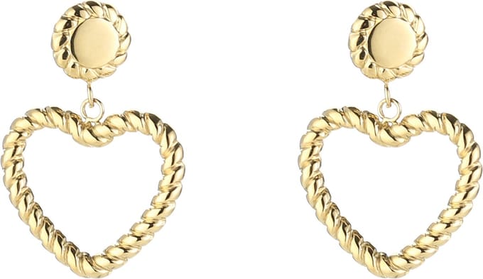 Bijoutheek Oorknoppen Dot Gedraaid Hart Klein Goud