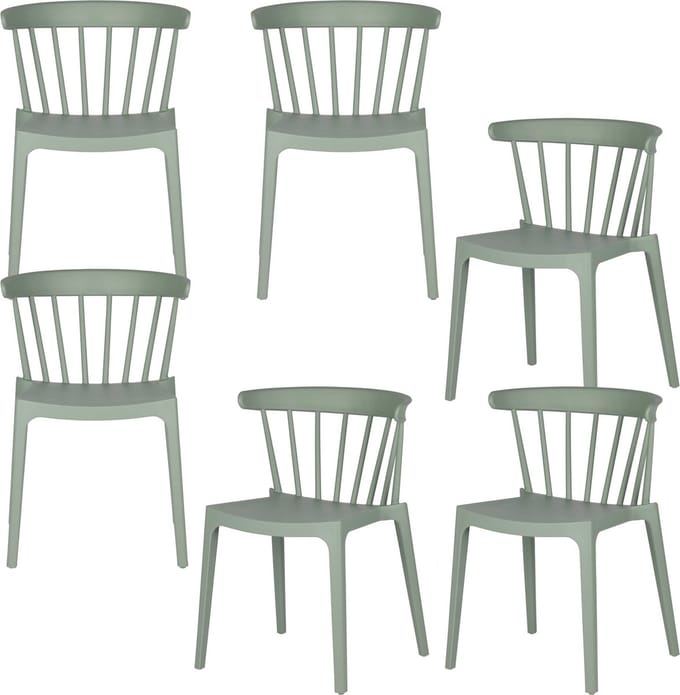 WOOOD Bliss Tuinstoelen - Kunststof - Jadegroen - Set van 6