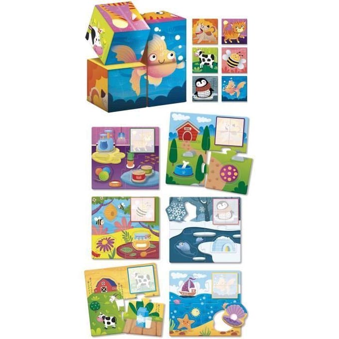 Lisciani - Montessori Baby - houten cubes en logic 2 in 1