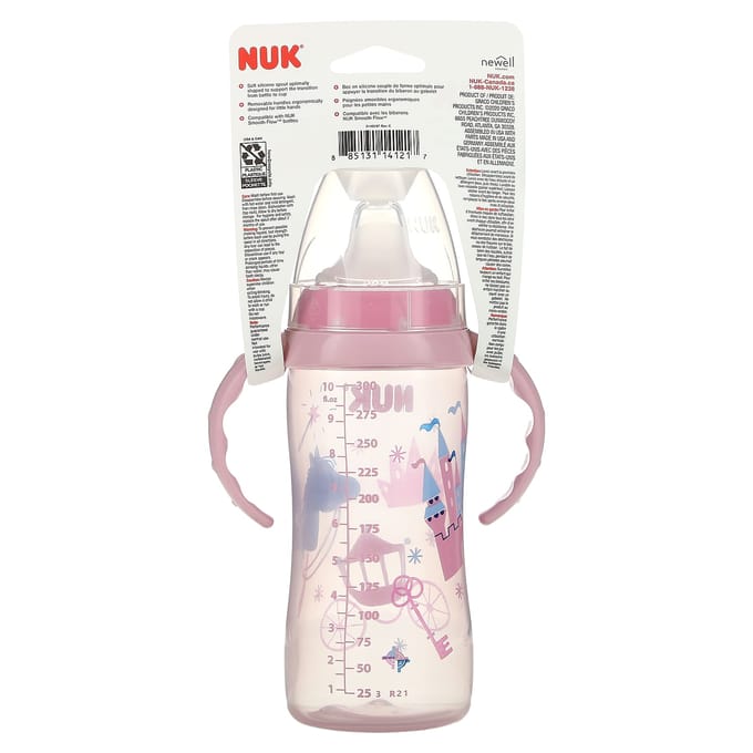 NUK, grote leerbeker, vanaf 8 maanden, prinses/roze, 300 ml (10 oz) white