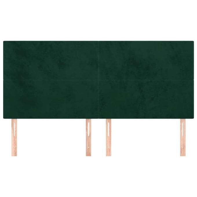 vidaXL - Hoofdbord - donkergroen - 180x5x118/128 - cm - fluweel