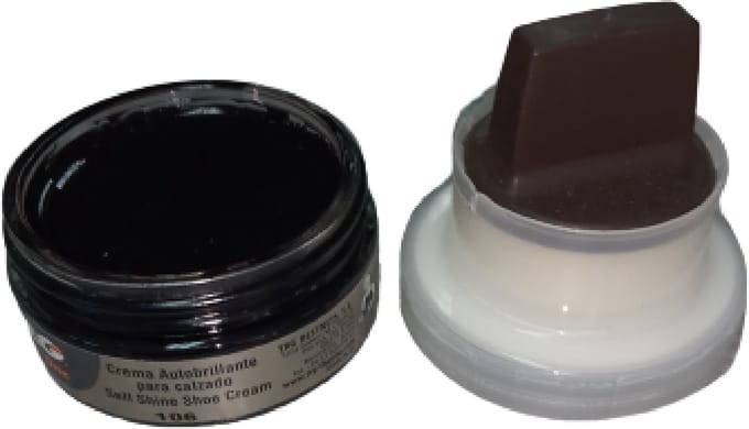 TRG - schoencrème met bijenwas - donker bruin - met bijhorende spons - 50 ml