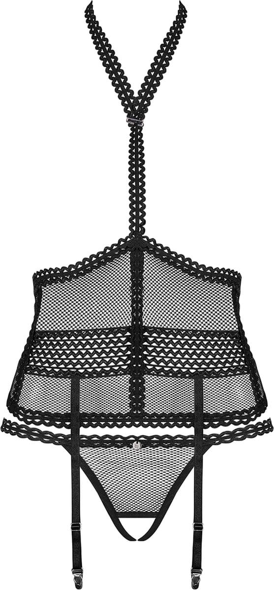 Obsessive Strapelie - Erotisch Korset - Zwart - S/M