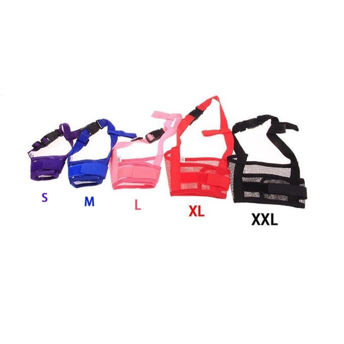Masque réglable pour chien de compagnie Bark Bite Mesh Mouth Museau Toilettage Anti Stop Chewing XL bleu