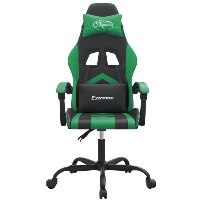 vidaXL - Gamestoel - kunstleer - zwart - en - groen