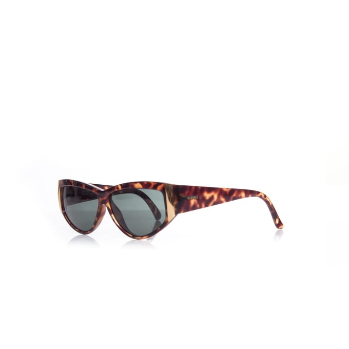 Gianni Versace Tortoise Shell Rechthoekige Zonnebril.