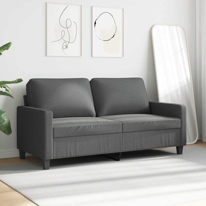 vidaXL - Tweezitsbank - 140 - cm - stof - donkergrijs