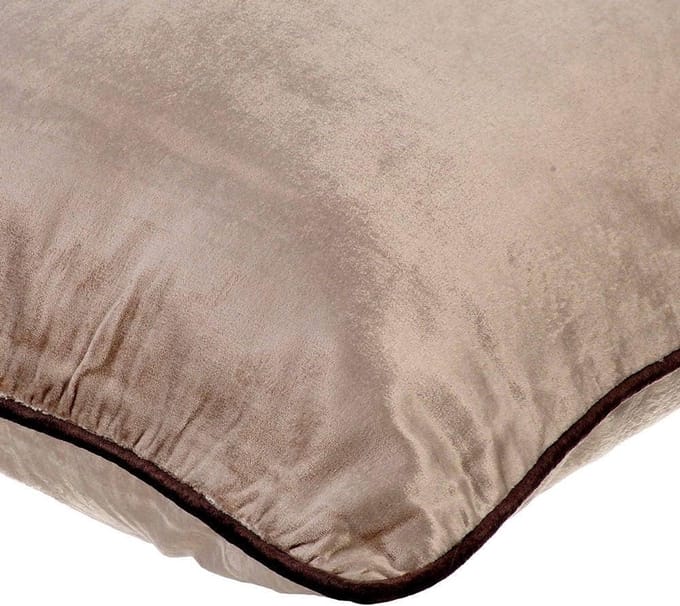 Decoratieve Kussensloop 45x45 cm - Zacht Fluweel - Effen Bruin - Sierkussen