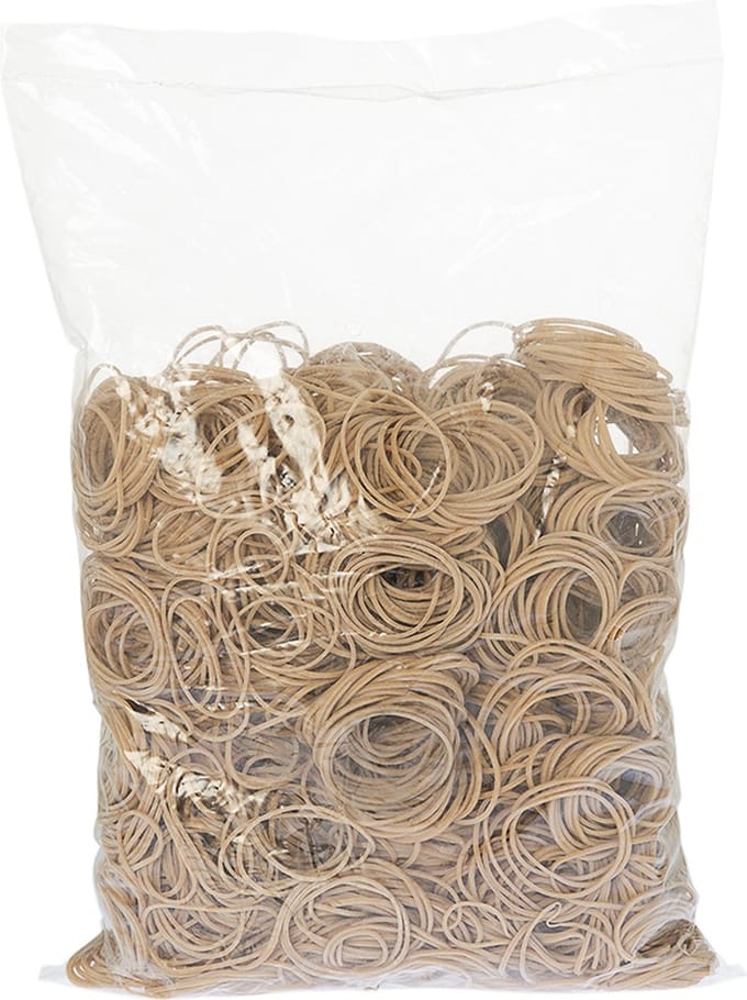 Rubbermagazijn - Elastiekjes - Bruin - 40x1,5mm - Circa 3300 stuks - Kleine elastiekjes