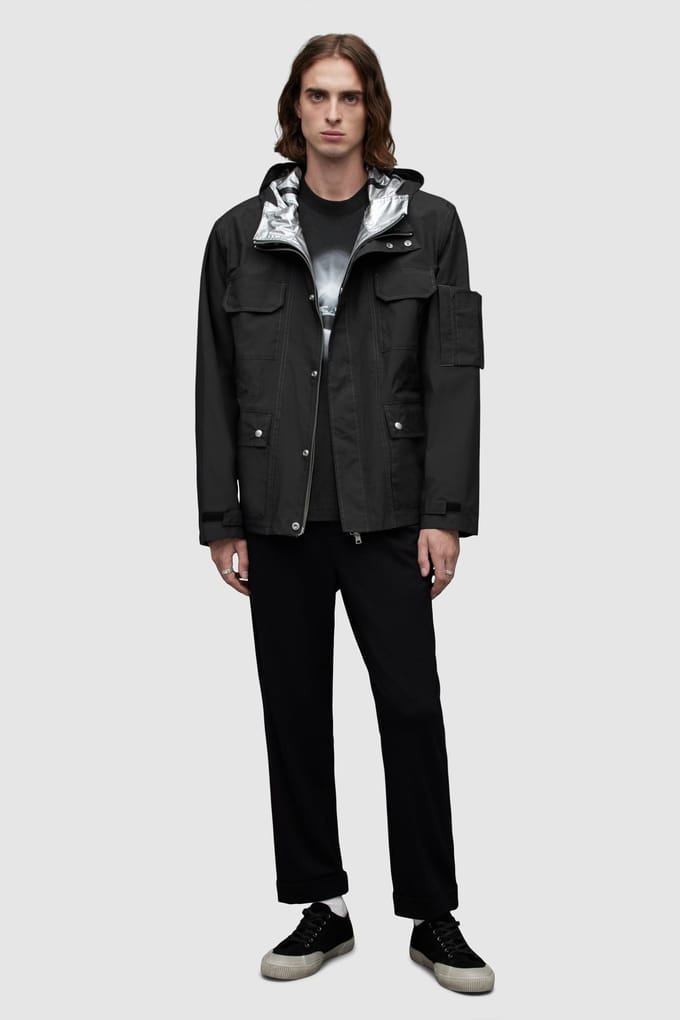 AllSaints Tycho Tech Jacket Black/silver Taglia: S | Giacche militari Outlet | Uomo | Nero