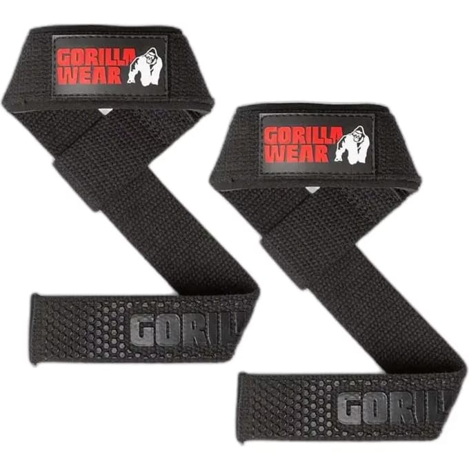 Gorilla Wear Gevoerde Siliconen Lifting Straps - Zwart