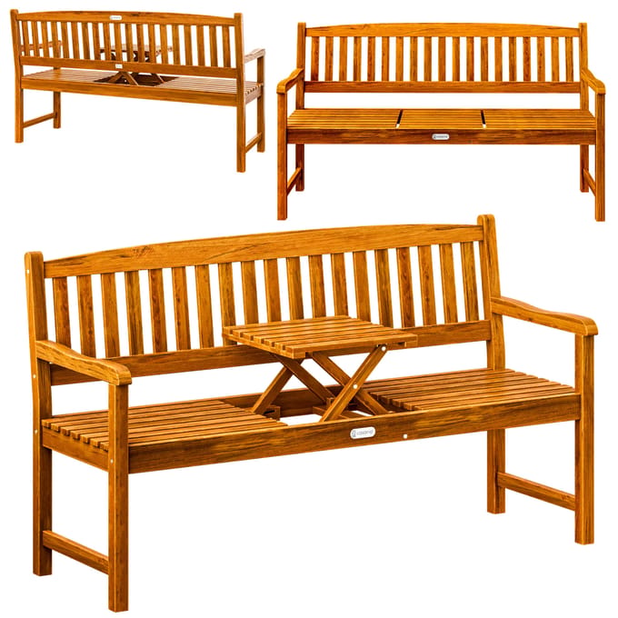 Casaria 2 zits Tuinbank - FSC®-gecertificeerd Eucalyptushout – Bruin
