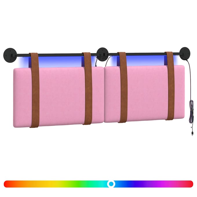 vidaXL - Hangend - hoofdbord - Roze - Antiek - PU