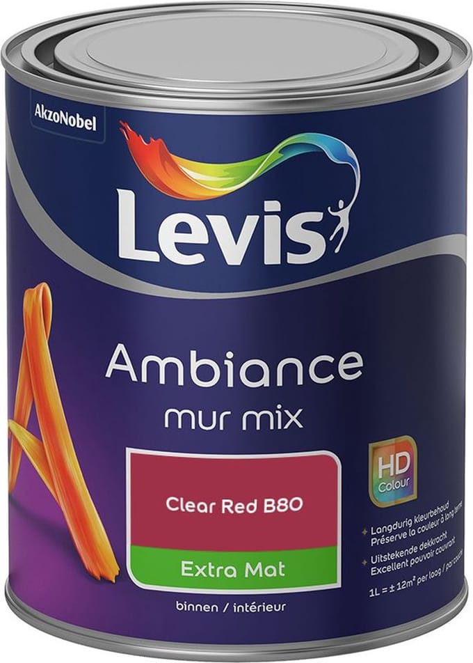 Levis - Ambiance Mur Extra Mat Mix - Clear Red B80 - Mengverf - 1 L