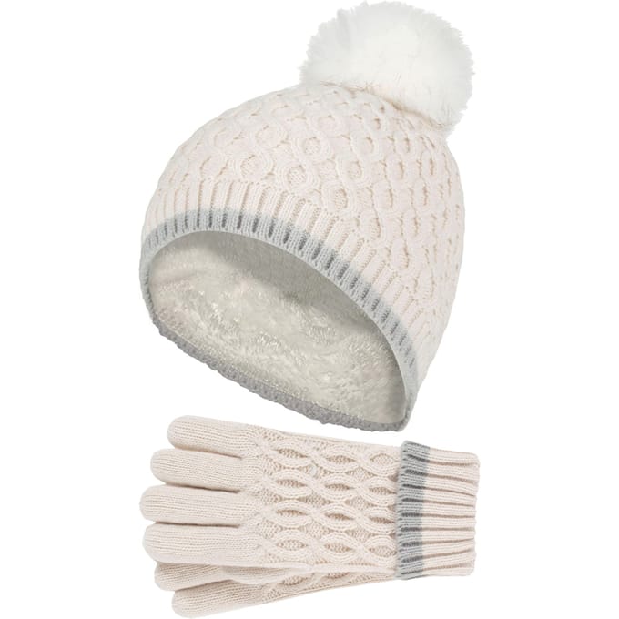 Heat Holders Meisjes Thermische Pom Pom Muts En Handschoenen - Buttercream