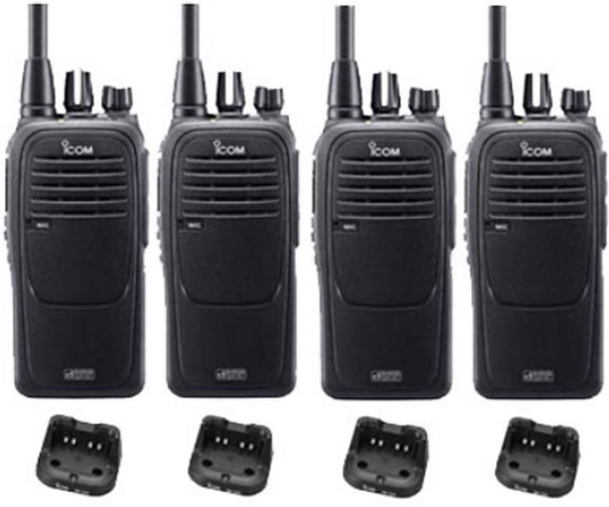 Set van 4 com IC-F29DR3 Digitaal DPMR en PMR446 IP67 portofoons