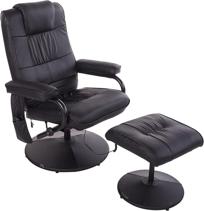 Massagestoel met Voetensteun en Draaifunctie - Ontspanning en Comfort