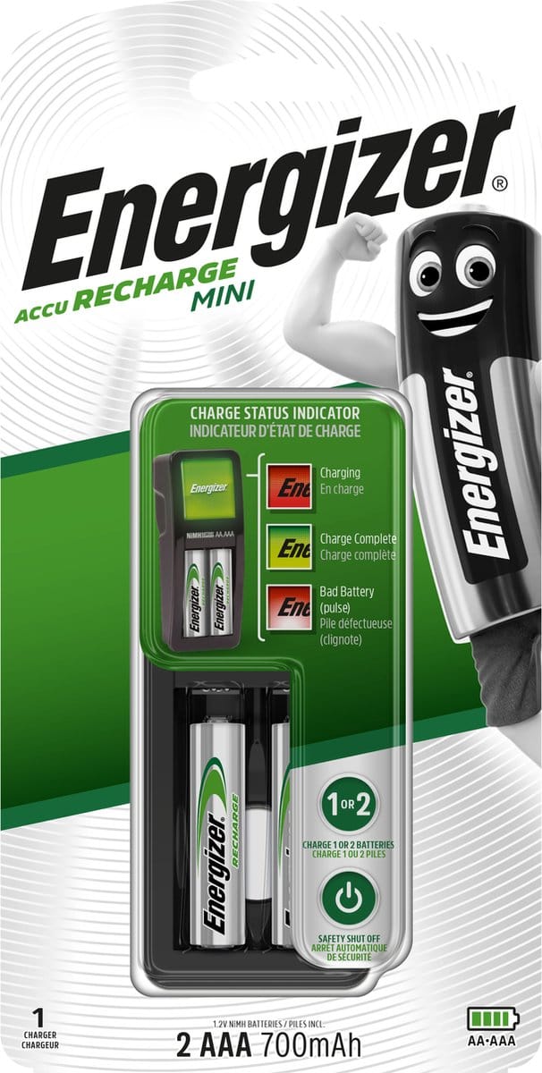 Energizer Batterijoplader Mini + 2 Aaa Batterijen