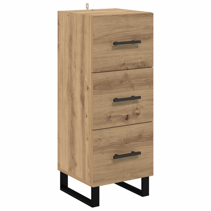 vidaXL - Dressoir - Artisan - Eiken - 34,5 - x - 34 - x - 90 - cm