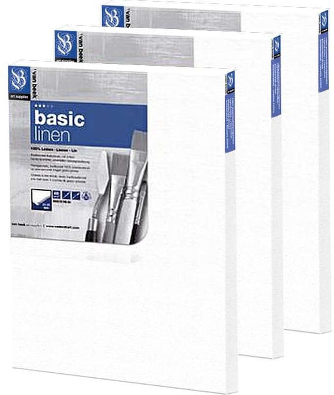 Van Beek Basic Linnen Schildersdoeken 40X50Cm Set 3 Stuks