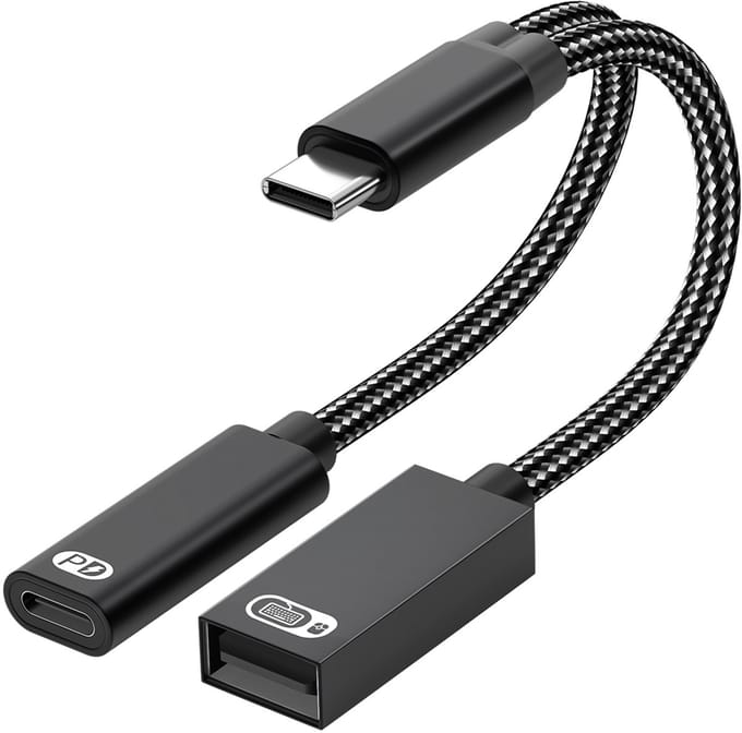 DrPhone FlexLink PD60 – USB-C OTG Adapter 60W Snelladen & Data – Type C naar USB voor Samsung, Huawei, iPad, MacBook