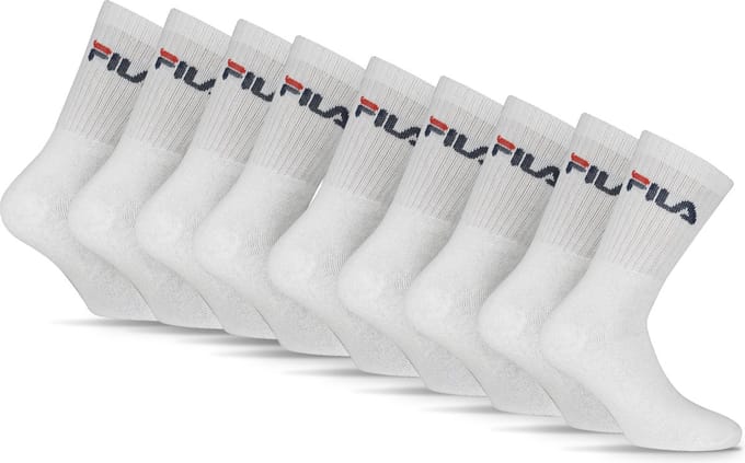 FILA - Crew Sportsokken | 9-Pack | Sports Socks | Maat 43/46 - Wit