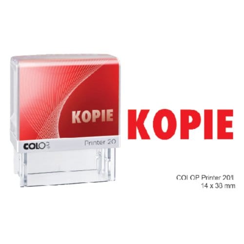 Tekststempel met tekst kopie, kleur rood