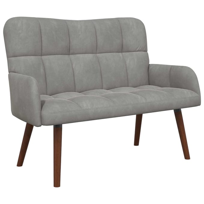 vidaXL - 2-Zits - Sofa - Lichtgrijs - 115 - x - 61 - x - 87 - cm - fluweel