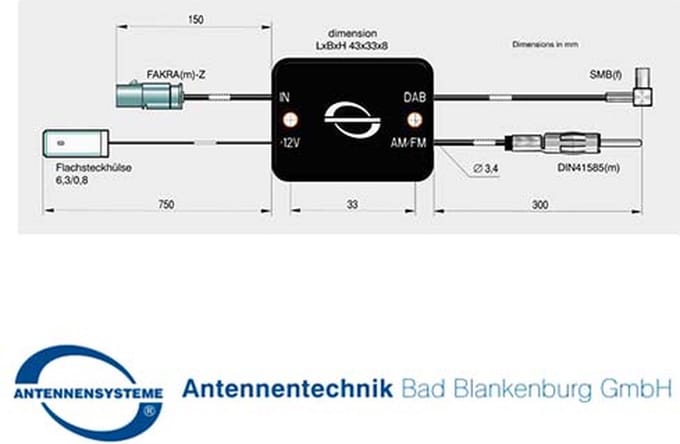 DAB/FM signaal splitter