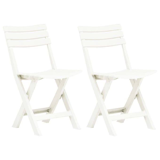 vidaXL - Opklapbare - stoelen, - 2 - stuks, - wit - plastic