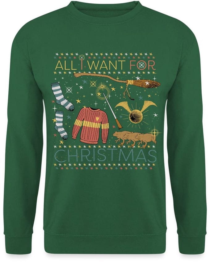 Harry Potter All I Want For Christmas Kerstmis Sweater Heren