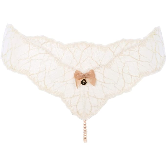 Bracli - Sydney Perlenstring Elfenbein - Luxus-Dessous mit Perlenkette Größe L