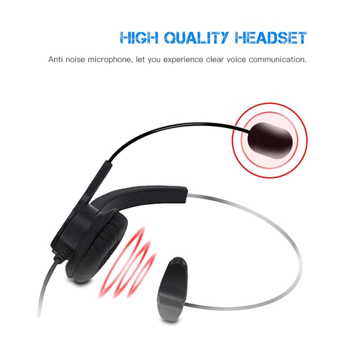 Callcentertelefoon Toetsenblok Vaste telefoon met ruisonderdrukking Monoheadset Heldere stem zwart