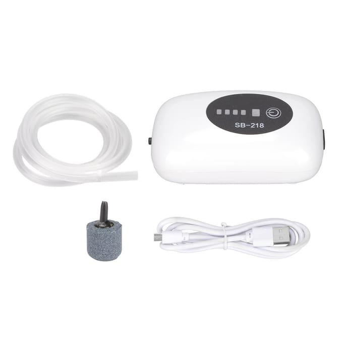 Pompe à Air pour Aquarium, Portable, anti-poussière, Port USB, silencieux, Rechargeable, avec double Mode Type 1 white