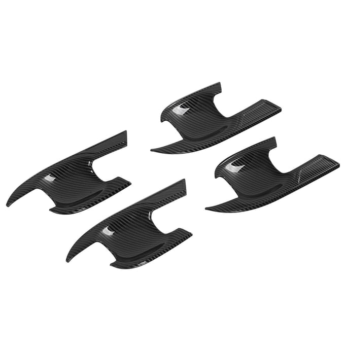 4 stuks Buitenste Deurklink Komafdekking Koolstofvezel Kleur ABS Frame Vervanging voor Highlander 2022+ black